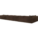  Manufacturer Color_Brown -- Shaggy 233" Brown Corduroy Performance Fabric Upholstered 8 pc Modular Sectional IMAGE 7