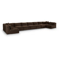  Manufacturer Color_Brown -- Shaggy 233" Brown Corduroy Performance Fabric Upholstered 9 pc Modular Sectional IMAGE 1