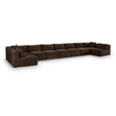  Manufacturer Color_Brown -- Shaggy 233" Brown Corduroy Performance Fabric Upholstered 9 pc Modular Sectional IMAGE 1