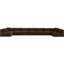  Manufacturer Color_Brown -- Shaggy 233" Brown Corduroy Performance Fabric Upholstered 9 pc Modular Sectional IMAGE 3