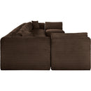  Manufacturer Color_Brown -- Shaggy 233" Brown Corduroy Performance Fabric Upholstered 9 pc Modular Sectional IMAGE 4