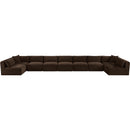  Manufacturer Color_Brown -- Shaggy 233" Brown Corduroy Performance Fabric Upholstered 9 pc Modular Sectional IMAGE 6
