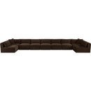 Meridian Shaggy Brown Corduroy Performance Fabric Modular Sectional IMAGE 6