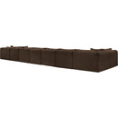  Manufacturer Color_Brown -- Shaggy 233" Brown Corduroy Performance Fabric Upholstered 9 pc Modular Sectional IMAGE 7