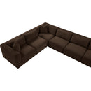  Manufacturer Color_Brown -- Shaggy 171" Brown Corduroy Performance Fabric Upholstered 9 pc Modular Sectional IMAGE 10
