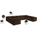  Manufacturer Color_Brown -- Shaggy 171" Brown Corduroy Performance Fabric Upholstered 9 pc Modular Sectional IMAGE 13