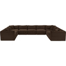  Manufacturer Color_Brown -- Shaggy 171" Brown Corduroy Performance Fabric Upholstered 9 pc Modular Sectional IMAGE 3