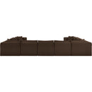  Manufacturer Color_Brown -- Shaggy 171" Brown Corduroy Performance Fabric Upholstered 9 pc Modular Sectional IMAGE 4