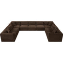  Manufacturer Color_Brown -- Shaggy 171" Brown Corduroy Performance Fabric Upholstered 9 pc Modular Sectional IMAGE 5