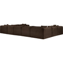  Manufacturer Color_Brown -- Shaggy 171" Brown Corduroy Performance Fabric Upholstered 9 pc Modular Sectional IMAGE 6