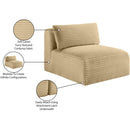  Manufacturer Color_Camel -- Shaggy Camel Corduroy Performance Fabric Upholstered Modular Armless Chair IMAGE 10