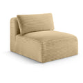  Manufacturer Color_Camel -- Shaggy Camel Corduroy Performance Fabric Upholstered Modular Armless Chair IMAGE 1