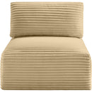  Manufacturer Color_Camel -- Shaggy Camel Corduroy Performance Fabric Upholstered Modular Armless Chair IMAGE 3