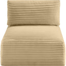 Meridian Shaggy Camel Corduroy Performance Fabric Armless Chair IMAGE 6