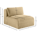  Manufacturer Color_Camel -- Shaggy Camel Corduroy Performance Fabric Upholstered Modular Armless Chair IMAGE 9