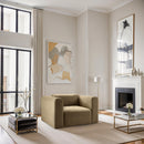 Meridian Shaggy Camel Corduroy Performance Fabric Arm Chair IMAGE 2