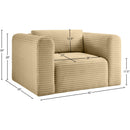 Meridian Shaggy Camel Corduroy Performance Fabric Arm Chair IMAGE 9