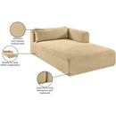 Meridian Shaggy Camel Corduroy Performance Fabric Chaise IMAGE 12