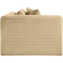 Meridian Shaggy Camel Corduroy Performance Fabric Corner Chair IMAGE 5