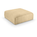  Manufacturer Color_Camel -- Shaggy Camel Corduroy Performance Fabric Upholstered Ottoman IMAGE 1