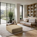  Manufacturer Color_Camel -- Shaggy Camel Corduroy Performance Fabric Upholstered Ottoman IMAGE 2