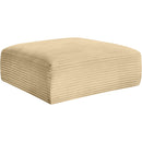 Meridian Shaggy Camel Corduroy Performance Fabric Ottoman IMAGE 5