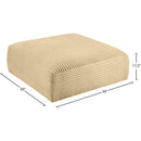  Manufacturer Color_Camel -- Shaggy Camel Corduroy Performance Fabric Upholstered Ottoman IMAGE 7
