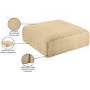  Manufacturer Color_Camel -- Shaggy Camel Corduroy Performance Fabric Upholstered Ottoman IMAGE 8