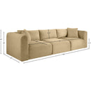  Manufacturer Color_Camel -- Shaggy 109" Camel Corduroy Performance Fabric Upholstered 3 pc Modular Sofa IMAGE 11