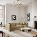  Manufacturer Color_Camel -- Shaggy 109" Camel Corduroy Performance Fabric Upholstered 3 pc Modular Sofa IMAGE 2