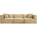  Manufacturer Color_Camel -- Shaggy 109" Camel Corduroy Performance Fabric Upholstered 3 pc Modular Sofa IMAGE 3