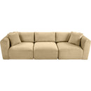  Manufacturer Color_Camel -- Shaggy 109" Camel Corduroy Performance Fabric Upholstered 3 pc Modular Sofa IMAGE 6
