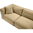  Manufacturer Color_Camel -- Shaggy 109" Camel Corduroy Performance Fabric Upholstered 3 pc Modular Sofa IMAGE 9