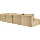 Meridian Shaggy Camel Corduroy Performance Fabric Modular Sofa IMAGE 7