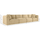  Manufacturer Color_Camel -- Shaggy 140" Camel Corduroy Performance Fabric Upholstered 4 pc Modular Sofa IMAGE 11