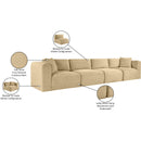  Manufacturer Color_Camel -- Shaggy 140" Camel Corduroy Performance Fabric Upholstered 4 pc Modular Sofa IMAGE 12