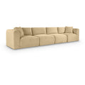  Manufacturer Color_Camel -- Shaggy 140" Camel Corduroy Performance Fabric Upholstered 4 pc Modular Sofa IMAGE 1