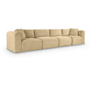  Manufacturer Color_Camel -- Shaggy 140" Camel Corduroy Performance Fabric Upholstered 4 pc Modular Sofa IMAGE 1
