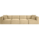  Manufacturer Color_Camel -- Shaggy 140" Camel Corduroy Performance Fabric Upholstered 4 pc Modular Sofa IMAGE 3