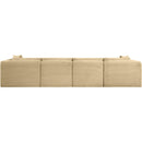  Manufacturer Color_Camel -- Shaggy 140" Camel Corduroy Performance Fabric Upholstered 4 pc Modular Sofa IMAGE 5