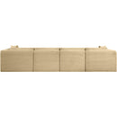 Meridian Shaggy Camel Corduroy Performance Fabric Modular Sofa IMAGE 5