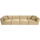  Manufacturer Color_Camel -- Shaggy 140" Camel Corduroy Performance Fabric Upholstered 4 pc Modular Sofa IMAGE 6