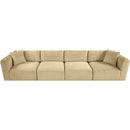 Meridian Shaggy Camel Corduroy Performance Fabric Modular Sofa IMAGE 6