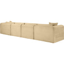  Manufacturer Color_Camel -- Shaggy 140" Camel Corduroy Performance Fabric Upholstered 4 pc Modular Sofa IMAGE 7