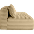  Manufacturer Color_Camel -- Shaggy 62" Camel Corduroy Performance Fabric Upholstered 2 pc Armless Modular Loveseat IMAGE 4
