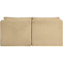  Manufacturer Color_Camel -- Shaggy 62" Camel Corduroy Performance Fabric Upholstered 2 pc Armless Modular Loveseat IMAGE 5