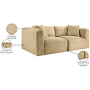  Manufacturer Color_Camel -- Shaggy 78" Camel Corduroy Performance Fabric Upholstered 2 pc Modular Loveseat IMAGE 10