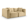  Manufacturer Color_Camel -- Shaggy 78" Camel Corduroy Performance Fabric Upholstered 2 pc Modular Loveseat IMAGE 1