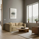  Manufacturer Color_Camel -- Shaggy 78" Camel Corduroy Performance Fabric Upholstered 2 pc Modular Loveseat IMAGE 2