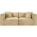 Meridian Shaggy Camel Corduroy Performance Fabric Modular Sofa IMAGE 3